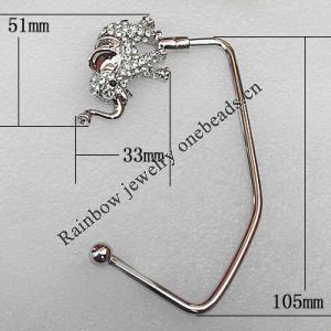 Zinc Alloy Purse Hanger, Lead-free, 51x33mm, Sold by PC