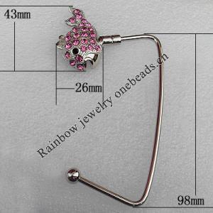 Zinc Alloy Purse Hanger, Lead-free, 43x26mm, Sold by PC