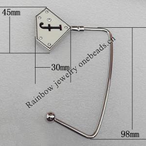 Zinc Alloy Purse Hanger, Lead-free, 45x30mm, Sold by PC