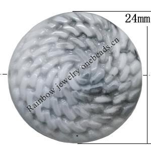 Acrylic Beads, Flat Round 24mm Hole:2mm, Sold by Bag