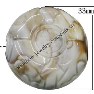 Acrylic Beads, Flat Round 33mm Hole:4.5mm, Sold by Bag