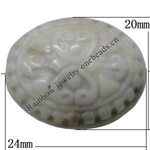 Acrylic Beads, Oval 24x20mm Hole:2mm, Sold by Bag