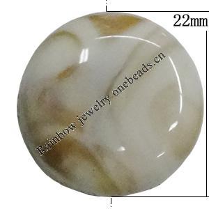 Acrylic Beads, Flat Round 22mm Hole:1.5mm, Sold by Bag