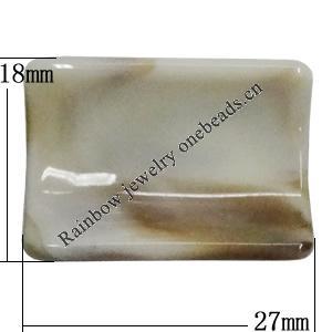 Acrylic Beads, Twist Rectangle 27x18mm Hole:1.5mm, Sold by Bag