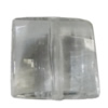 Transparent Acrylic Bead, Faceted Square 15mm Hole:2mm, Sold by Bag 