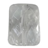Transparent Acrylic Bead, Faceted Rectangle 18x13mm Hole:2mm, Sold by Bag 