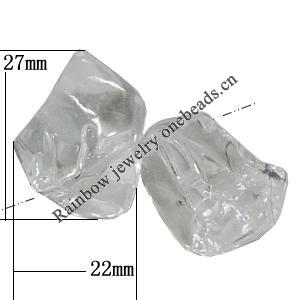 Transparent Acrylic Bead, Nugget 27x32mm, Sold by Bag 