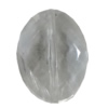 Transparent Acrylic Bead, Faceted Flat Oval 24x17mm Hole:1.5mm, Sold by Bag 