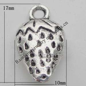 Pendant Zinc Alloy Jewelry Findings Lead-free, 17x10mm Hole:2mm, Sold by Bag