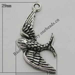 Pendant Zinc Alloy Jewelry Findings Lead-free, 29x15mm Hole:1.5mm, Sold by Bag
