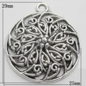Pendant Zinc Alloy Jewelry Findings Lead-free, 29x25mm Hole:2mm, Sold by Bag