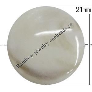 Acrylic Beads, Flat Round 21mm Hole:1.5mm, Sold by Bag