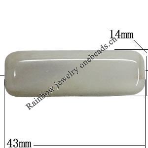 Acrylic Beads, Rectangle 43x14mm Hole:4mm, Sold by Bag