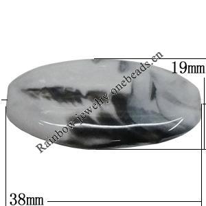Acrylic Beads, Oval 38x19mm Hole:2mm, Sold by Bag