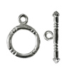 Copper Toggle Clasps Jewelry Findings Lead-free Platina Plated, Loop:14x12mm Bar:17mm Hole:2mm, Sold by Bag