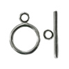 Copper Toggle Clasps Jewelry Findings Lead-free Platina Plated, Loop:15x10mm Bar:15mm Hole:2mm, Sold by Bag