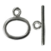 Copper Toggle Clasps Jewelry Findings Lead-free Platina Plated, Loop:13x11mm Bar:15mm Hole:2mm, Sold by Bag