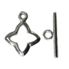 Copper Toggle Clasps Jewelry Findings Lead-free Platina Plated, Loop:15x12mm Bar:15mm Hole:2mm, Sold by Bag