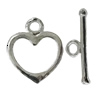 Copper Toggle Clasps Jewelry Findings Lead-free Platina Plated, Loop:15x13mm Bar:17mm Hole:2mm, Sold by Bag