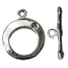 Copper Toggle Clasps Jewelry Findings Lead-free Platina Plated, Loop:18x15mm Bar:19mm Hole:2mm, Sold by Bag