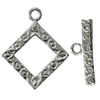 Copper Toggle Clasps Jewelry Findings Lead-free Platina Plated, Loop:24x20mm Bar:22mm Hole:2mm, Sold by Bag