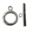 Copper Toggle Clasps Jewelry Findings Lead-free Platina Plated, Loop:17x13mm Bar:20mm Hole:2.5mm, Sold by Bag