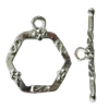 Copper Toggle Clasps Jewelry Findings Lead-free Platina Plated, Loop:18x21mm Bar:21x6mm Hole:2mm, Sold by Bag