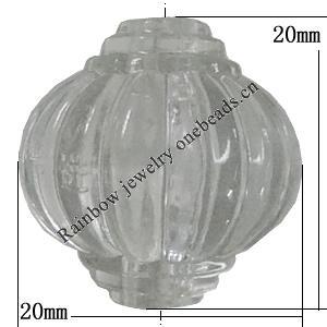 Transparent Acrylic Bead, Lantern 20x20mm Hole:3.5mm, Sold by Bag 