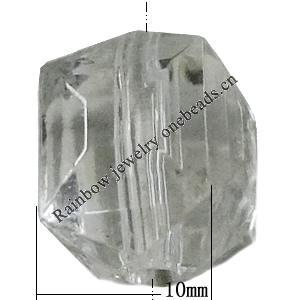 Transparent Acrylic Bead, 10x9mm Hole:2mm, Sold by Bag 