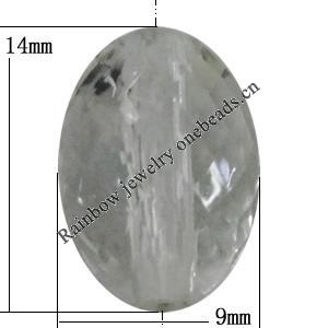 Transparent Acrylic Bead, Faceted Oval 14x9mm Hole:2mm, Sold by Bag 