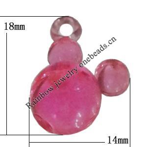 Transparent Acrylic Pendant, 20x10mm Hole:1.5mm Sold by Bag CHD463