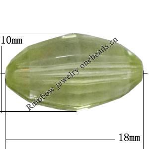 Transparent Acrylic Bead, Faceted Oval 17x10mm Hole:1mm, Sold by Bag 