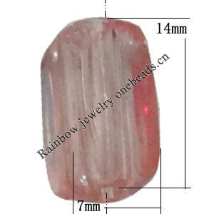 Transparent Acrylic Bead, 7x14mm Hole:1mm, Sold by Bag 