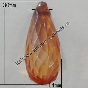 Transparent Acrylic Pendant, 30x14mm Hole:1.2mm Sold by Bag 