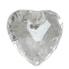 Transparent Acrylic Pendant, Faceted Heart 22x22mm Hole:3mm, Sold by Bag 