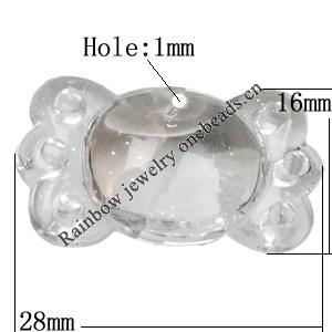 Transparent Acrylic Pendant, 28x16mm Hole:1mm, Sold by Bag 