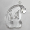 Transparent Acrylic Pendant, Letter 38x27mm Hole:2.5mm, Sold by Bag 