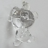 Transparent Acrylic Pendant, Animal 34x22mm Hole:2.5mm, Sold by Bag 