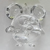 Transparent Acrylic Pendant, Animal 29x28mm Hole:3mm, Sold by Bag 