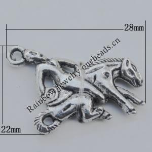 Pendant Zinc Alloy Jewelry Findings Lead-free, 28x22mm Hole:1.5mm, Sold by Bag