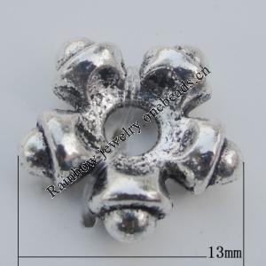 Bead Zinc Alloy Jewelry Findings Lead-free, 13mm Hole:3mm, Sold by Bag