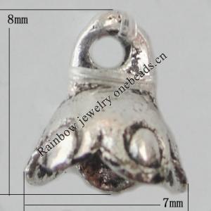 Pendant Zinc Alloy Jewelry Findings Lead-free, 8x7mm Hole:1mm, Sold by Bag