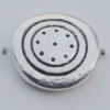 Bead Zinc Alloy Jewelry Findings Lead-free, Flat Round 12mm Hole:1mm, Sold by Bag