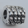 European style Beads Zinc Alloy Jewelry Findings Lead-free, 10x10mm Hole:5mm, Sold by Bag