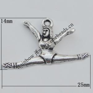 Pendant Zinc Alloy Jewelry Findings Lead-free, 16x22mm Hole:1.5mm, Sold by Bag