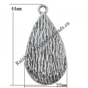 Pendant Zinc Alloy Jewelry Findings Lead-free, 44x22mm Hole:3.5mm, Sold by Bag