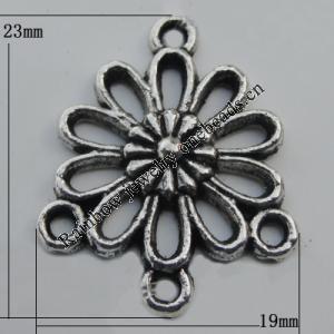 Connector Zinc Alloy Jewelry Findings Lead-free, 23x19mm Hole:1mm, Sold by Bag