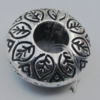 European style Beads Zinc Alloy Jewelry Findings Lead-free, 14x6mm Hole:4.5mm, Sold by Bag