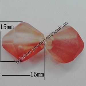 Dichroice Matte Acrylic Beads, Bicone 15x15mm Hole:3mm, Sold by Bag 