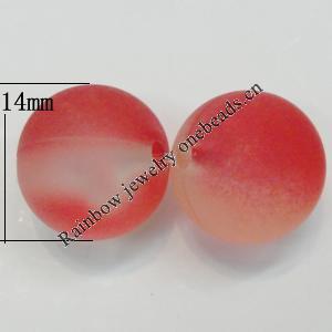Dichroice Matte Acrylic Beads, Round 14mm Hole:2.5mm, Sold by Bag 